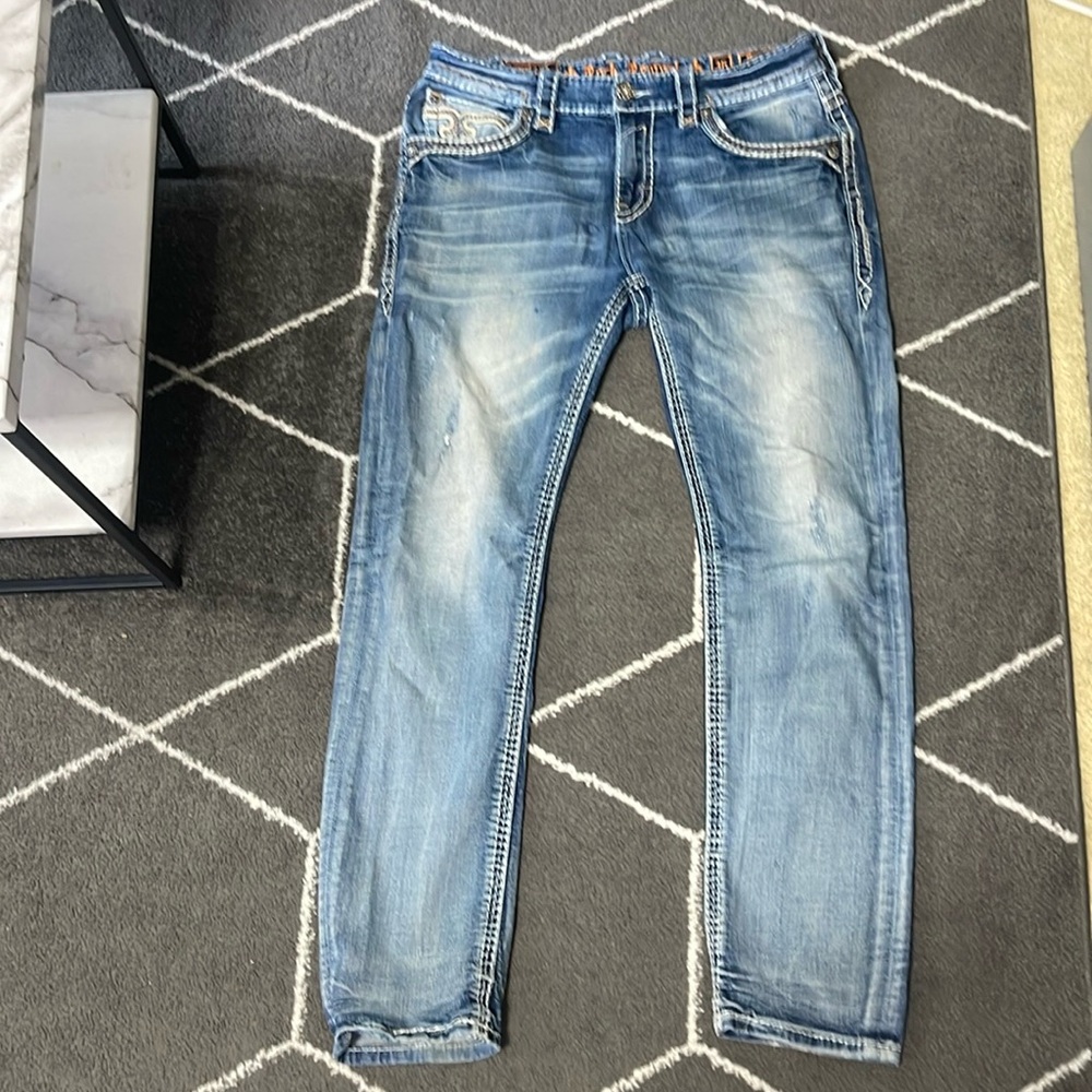 Men’s 36/32 rock revival alternative straight jeans.